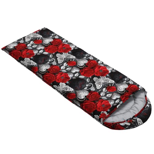 Image of QOOMO Ball Flower Camping Sleeping Bags,3 Season Warm & Cool Weather,Lightweight,Waterproof Sleeping Bags for Adults & Kids,Traveling,and Outdoors,Camping Gear Equipment