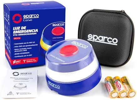 Sparco V16 DGT 3.0 Approved Car Emergency Light with Geolocation,...