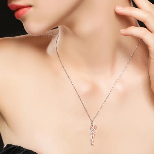 Hug Necklace for Women Wife Girlfriend 925 Sterling Silver Man and Woman Hugging Necklace Couples Jewelry4