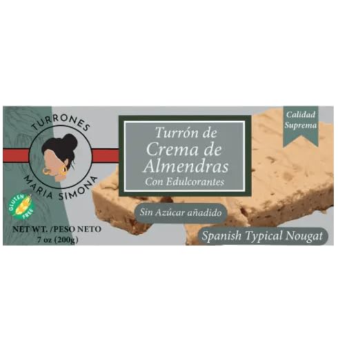 Maria Simona - Turrón Jijona Blando Sin Azúcares Añadidos 200g - Ideal para Diabéticos, Receta Tradicional y Natural