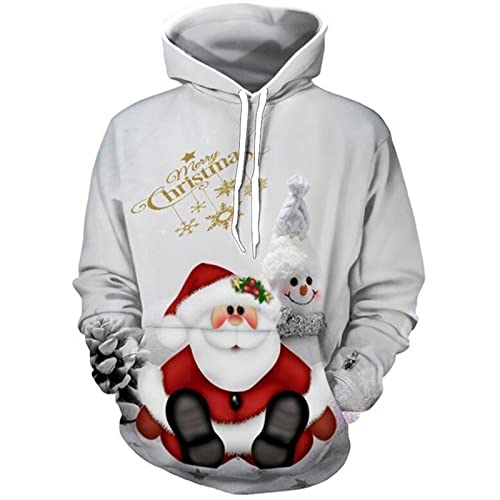 Sweat à capuche de Noël grande taille pull imprimé 3D automne hiver - 5