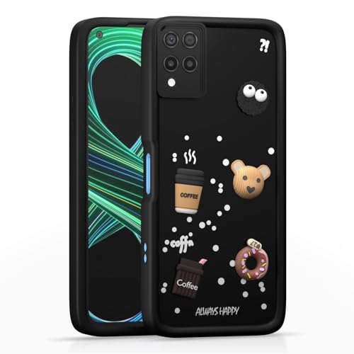 Image of Bintage Cute Fun Taddy| 3D Ball Bear| Donut| Coffee Rubber Case Full Body & Camera Protection Back Cover Compatible for Samsung Galaxy M32 4G - Black
