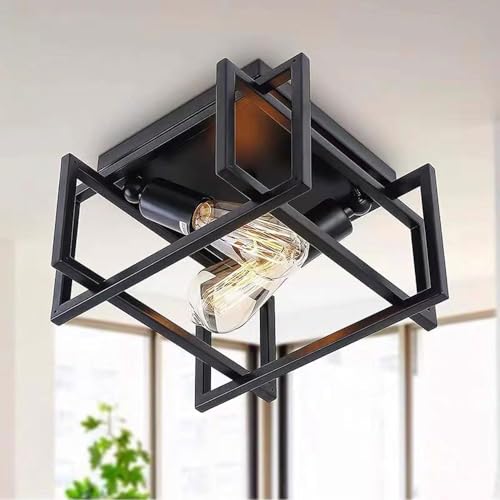 Plafonnier cage de style rustique à double éclairage pour une cuisine lumineuse - 3