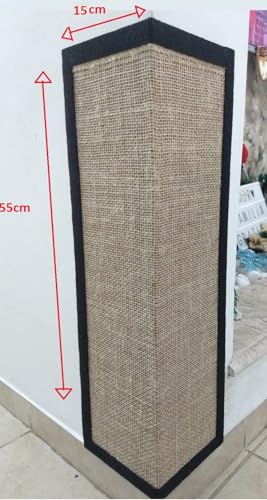 Combo com 2 Protetores de Parede Arranhador para Gatos, Sisal Natural, Canto de Parede, Bege e Preto