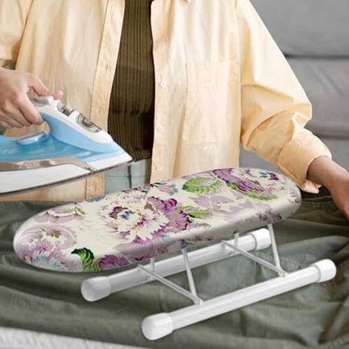 rockible Sleeve Board Table Top Ironing Board with Folding Legs Essentials Mini Ironing Board Portable for Countertop Apartment Dorm, violet - Image 3