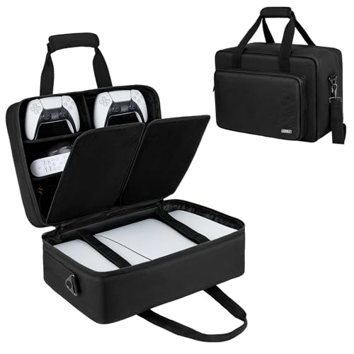 PS5/PS4 Tasche,PS5 Tragetasche Kompatibel mit Playstation 5-Konsole/PS5 Disk/Digital Edition,Konsolentasche mit Unterteilbaren Fächer für Playstation-Controller, PS5-Spiele, Gaming-Headset und Zubehör