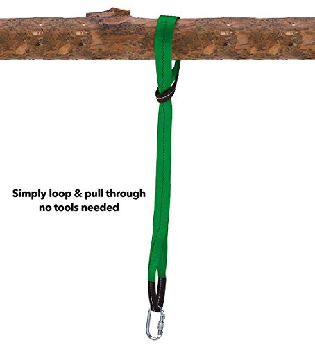 Hearthsong Heavy Duty Weather Resistant Tree Carabiner Clip Swing Hanger, Green #TOP3