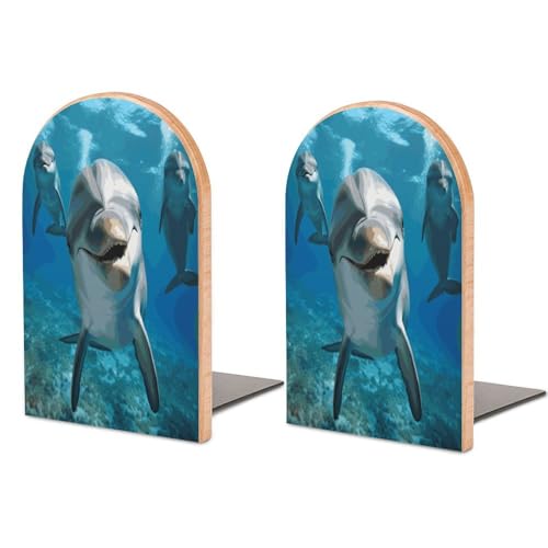 Sujetalibros decorativo de delfín en madera, el regalo ideal 2