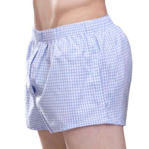 Genérico Calzoncillos Algodon,Pantalones Sueltos a Cuadros para Hombre Pijama casero algodón cómodo Transpirable Ropa Dormir Masculina Ligera