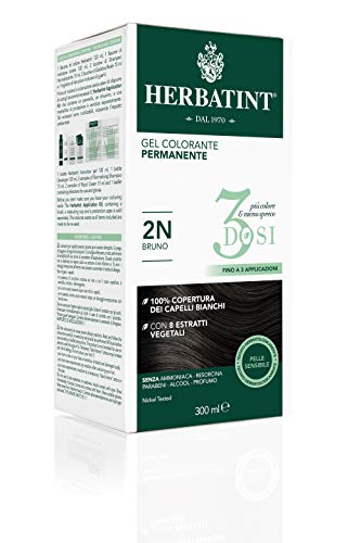 Herbatint Gel Colorante Permanente 3Dosi - 2N Bruno 300Ml