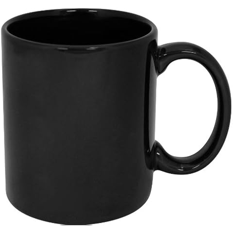 Funny Guy Mugs Plain Black Ceramic Coffee Mug, Black, 11-Ounce Cover