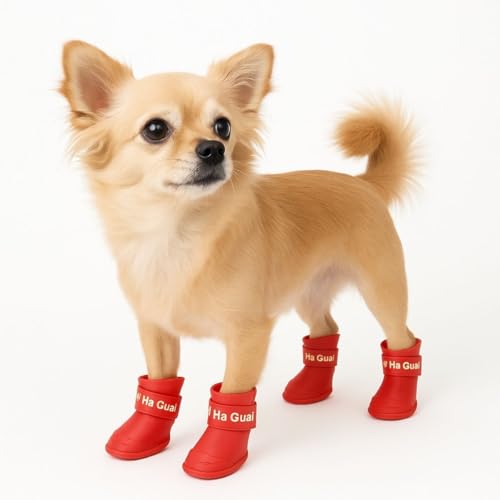 Bota de Silicone Vermelha para Cachorro Botinha Pet (VERMELHA, MÉDIO (M))