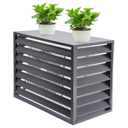 WEIGR Aluminium Klimaanlagen Abdeckung - Dekorativer Sichtschutz und Blumenständer für Außengeräte, Gitterzaun, Rostfrei, Allwetter-Schutz für...