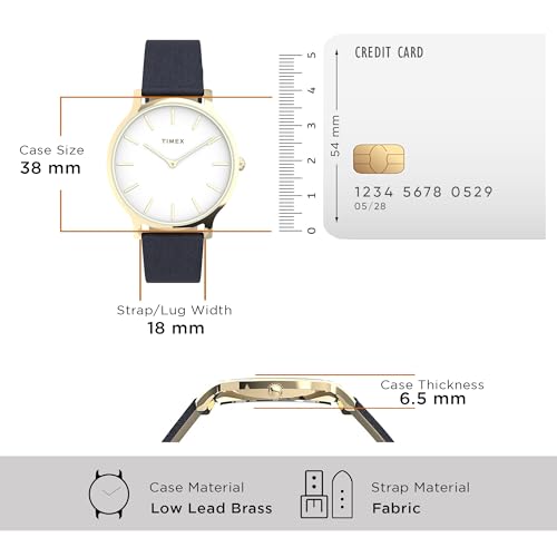 Image of TIMEX Transcend Analog Watch for Women with White Round Dial & Blue Fabric Strap Band Water Resistant Women's Wrist Watches - TW2V04900AP