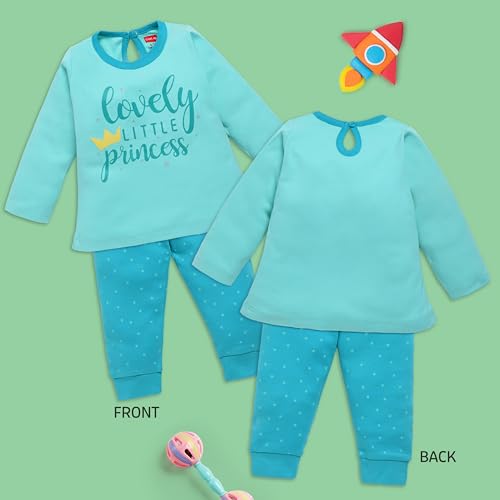 Image of LuvLap Baby Girls 100% Cotton Full Sleeve Top & Pyjama Sets, Pack Of 02