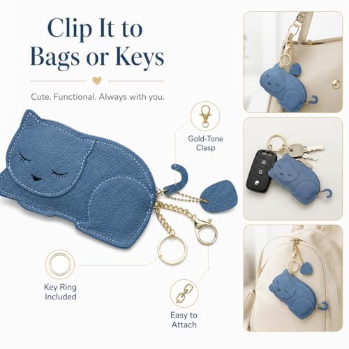 Image of QZUnique Women's PU Leather Crab Shape Pendant Purse Mini Bag Key Chain