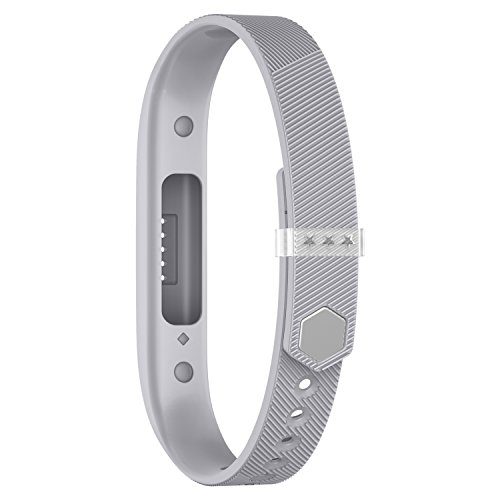 Greeninsync Compatible With Fitbit Flex 2 Replacement Bands, Sports Classic Silicon Bracelet Strap Large W/Fastener Clasp Accessory Gray For Fitbit Flex 2 Smart Watch Unique Design Large #TOP5