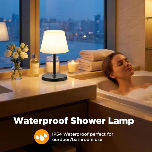 Image of 2 Pack Shower Lamp Waterproof, 6000mAh & 3 Color Temps and Stepless Dimming