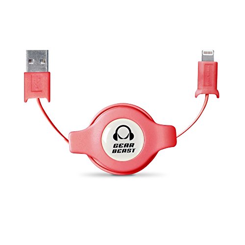 Retractable iPhone Cable, Apple Certified Lightning Cable 3.3 feet [1 Meter] Charger for iPhone 6s / 6s Plus / 6 / 6 Plus / 5 / iPad / iPad Pro /iPad Air / iPad Mini [Gear Beast]