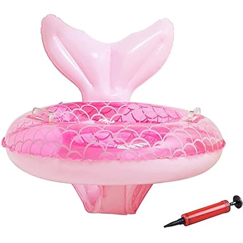 Baby Swimming Float,Inflatable Baby Swim Ring with Seat for Baby/Kid 6-36 Months,Baby Swimming Toy with Manual Pump (Mermaid) Cover