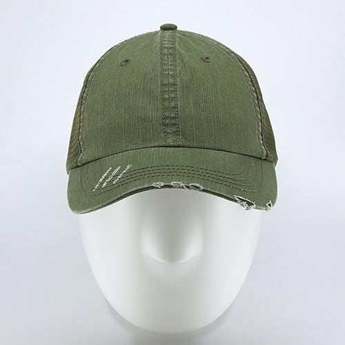 Image of The Vintage Year Distressed Cotton Unstructured Soft Mesh Breathable Adjustable Dirty Wash Dad Hat Trucker Baseball Cap