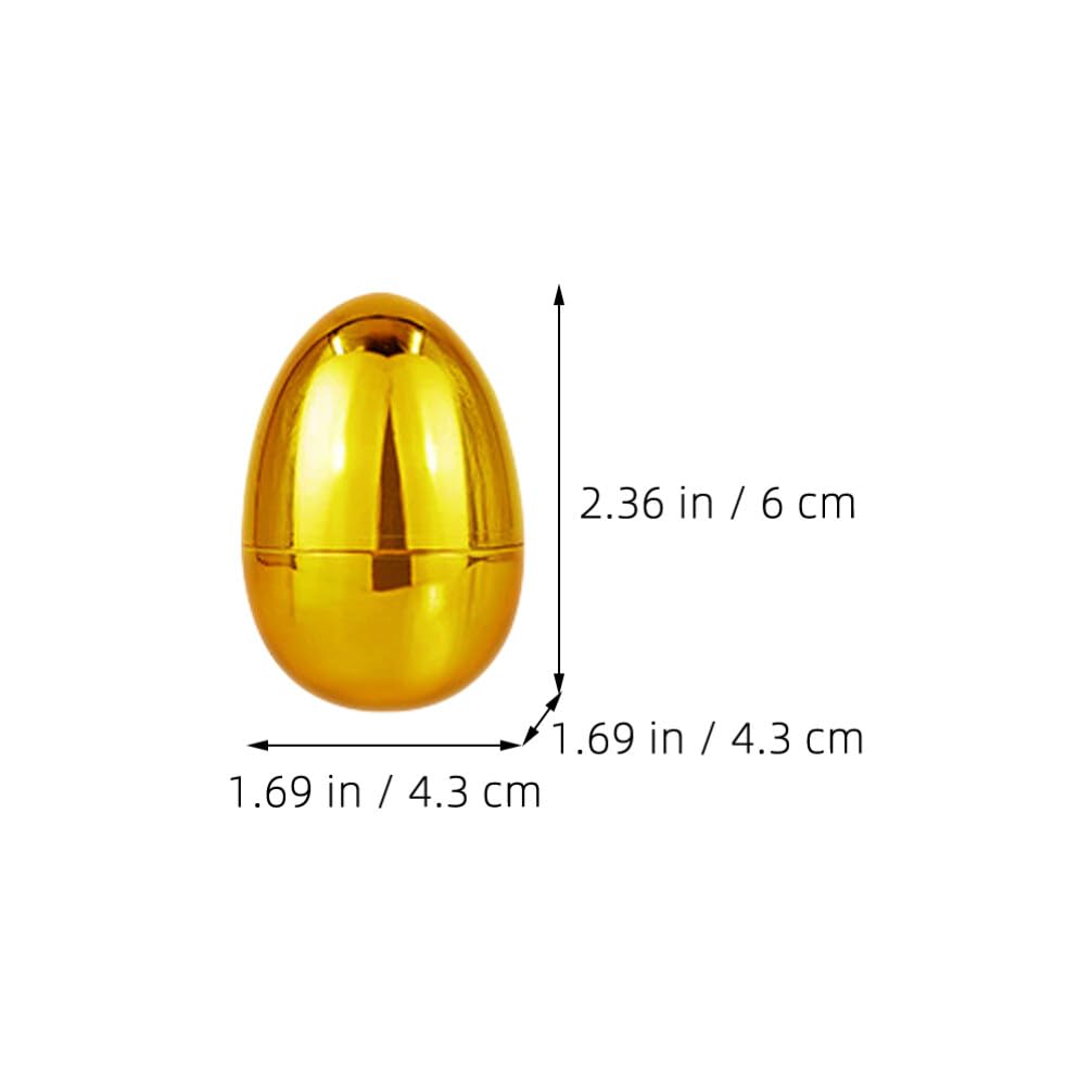 Warmhm 12PCS Metallic Golden Easter Eggs Fillable Shiny Gold Hinged Eggs for Christmas Party New Year Filling Treats Basket Stuffers Surprises Eggs Easter Egg Hunt - Image 3