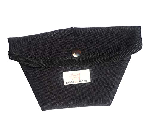 DOGS and MORE - TaschenTasche (Leckerlitasche/Leckerlibeutel/Futtertasche für die Jackentasche) (Schwarz) - Handmade in Germany
