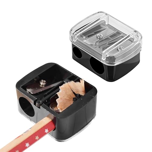 Yxvyxymyxxg​ Double Hole Makeup Pencil Sharpener - Mini Portable for Eyebrow, Eyeliner & Lip Liners, Compact Ergonomic Design, Durable Plastic, Perfect for Travel & Makeup Bag