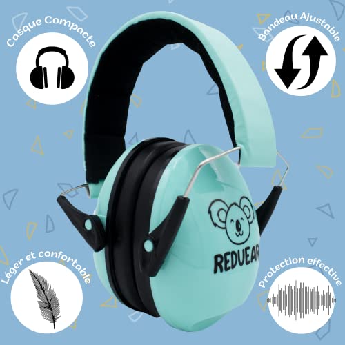REDUEAR Casque Anti Bruit Enfant Bébé | Protection Auditive Concert, Avion, Festival | Casque Insonorisant Autisme, Sport, Voyage | Casque Insonorisé Bébé | Sécurité et Confort BLEU (Lot de 2) – vue 2