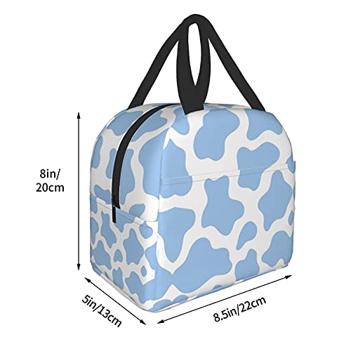 Ucsaxue Light Blue Cow Animal Lunch Bag Travel Box Work Bento Cooler Reusable Tote Picnic Boxes Insulated Container Shopping Bags For Adult Women Men #TOP4