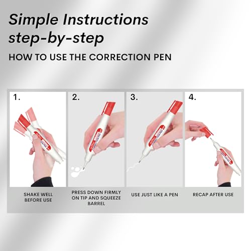 Image of Soni Officemate Correction Pen - 7ml| Pack of 10 | Instant Dry | Quick Dry | 1mm Precision Metal tip | High Opacity White Fluid