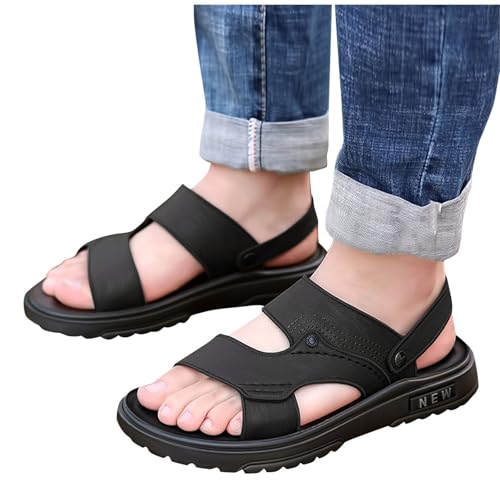 Beach Sandals for Women Fashion Solid Color Summer Slippers Lightweight Non-Slip Black Sandal Footwear3