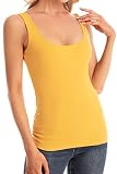 RASPBERRY PUDDING Summer Ribbed Tank Top for Women Basic Sleeveless Shirts Slim Fit Cami Scoop Neck