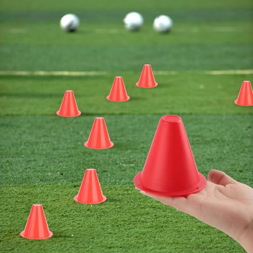 Cones de futebol, 10 peças de 8,5 cm Mini PE Sports Training Field Marker Marker Barreiras de Futebo