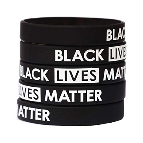 Hudhowks BLM Black Lives Matter Pulsera No Puedo Respirar Pulsera de Silicona para Hombres Mujeres Negro Cover