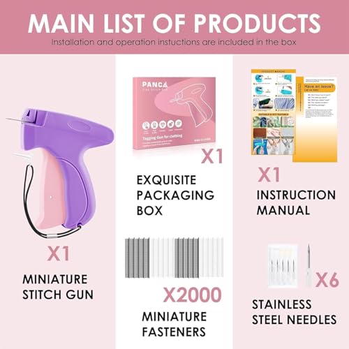 Image of PANCA Quick Clothing Fixer Mini Stitch Gun | Handheld Sewing & Tagging Gun for Clothes, Saree Pleats, Dupatta Tucking | Portable Stitching Tool with 5 Needles & 1000 Fasteners