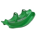 DIVCHI Teeter Totter - Active Play for Children - Easy Grip Handles & Stable Saddle for Safety - Seats Up to 3 Children - Durable Build - Green