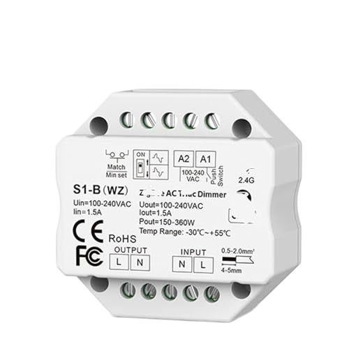 Atenuador LED de interruptor con tecnologia 2,4G sin parpadeos para regular bombillas de 220V