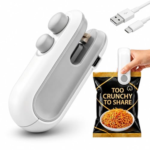 Image of OMNIARC SEAL Mini Heat Sealer | USB-C Rechargeable, Portable Bag Sealer, For Snack & Food Packets, Kitchen Freshness Saver