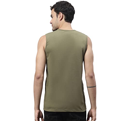 Image of Mack Jonney Regular Fit Cotton Solid Gym Vest for Men-V SL ANTHRA 01-P