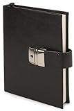 Eccolo Made in Italy Leather 5 x 7-Inch Locking Journal Diary,  Black