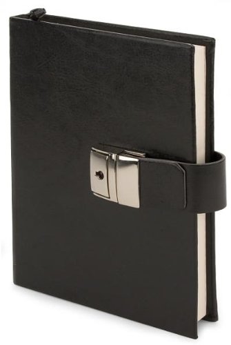 Eccolo Made in Italy Leather 5 x 7-Inch Locking Journal Diary, Black