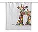 Produktbild Croydex Duschvorhang mit Angus-McCoo-Kunst, Polyester metall, weiß, 1800mm x 1800mm
