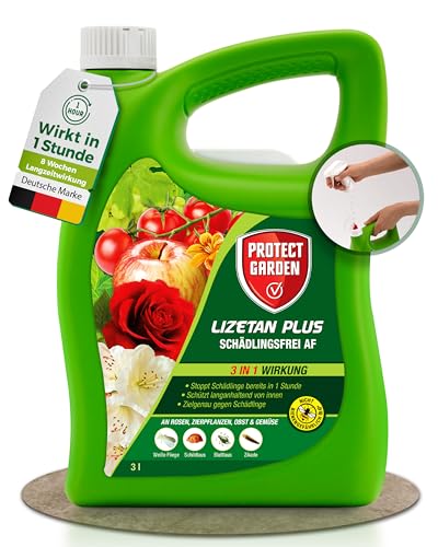 PROTECT GARDEN Lizetan Plus Schädlingsfrei AF, Blattlausfrei, Blattläuse und Schädlinge bekämpfen an Zierpflanzen, Rosen, Obst und Gemüse, 3 l Spray