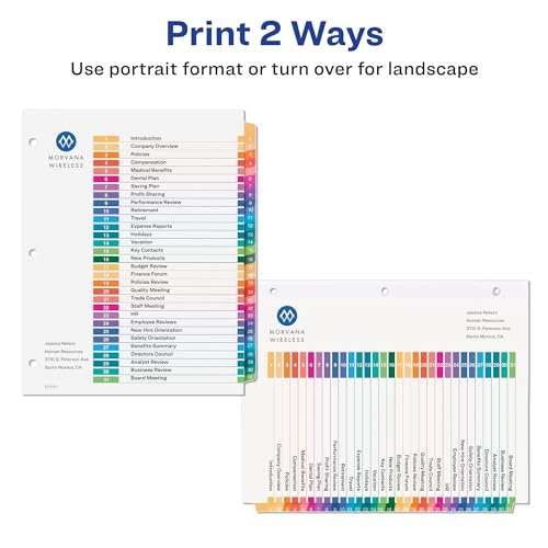 image for Avery 1-31 Dividers for 3 Ring Binders, 31 Tabs per Set, Customizable 