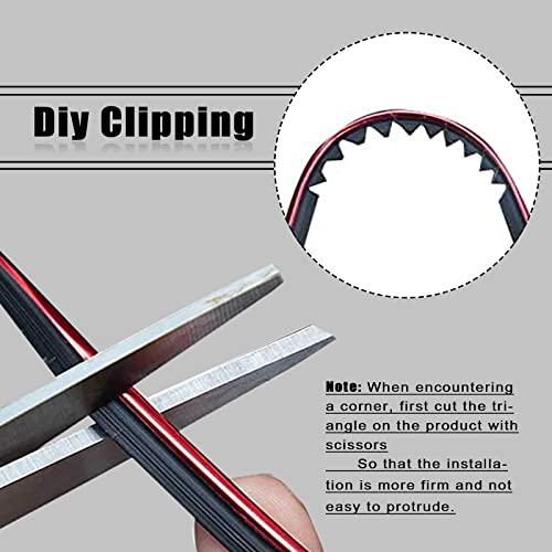 32FT Car Interior Trim Strip, Plated Insert Car Trim Stripe Tape, Universal Car Seam Filler, Flexible Car Interior Trim Accessories (Red)