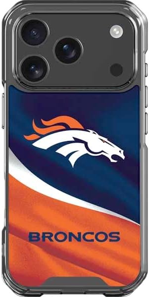 Skinit Clear Phone Case Compatible with iPhone 17 Pro - Officially Licensed NFL Denver Broncos Retro Logo Design