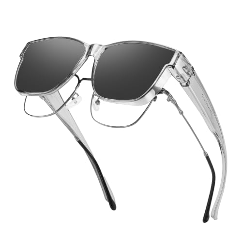 Image of GEGURI Polarized Sunglasses Fit Over Glasses for Men Women, Oversized Square Sun Glasses UV400 Protection Shades