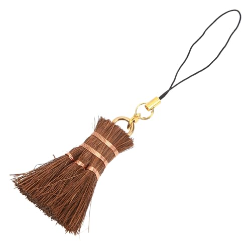 Angoily Escoba de Mano Pequeña de Fibra de Palma Natural para Limpiar Polvo, Escoba Ceremonia del Té, Ligera y Portátil, Herramienta de Limpieza para Hogar, Oficina y Escritorio