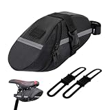 JDNFKG 1 Bolsa para Sillín De Bicicleta Y 2 Bridas para Cables, Bolsa para Cojín De Ciclismo, Bolsa para Guardar Equipos, Adecuada para Bicicletas De Montaña Y Carretera.